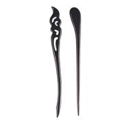 Lurrose Palitos de Madera Cabello Vintage Negro 2piezas, Horquillas Decorativas Retro para Mujeres y Niñas, Accesorio Adecuado para Celebraciones y Compras