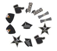 Lurrose Parches Termoadhesivos Bordados de Graduación 2026 12 Piezas Multicolor para Coser y Planchar Decorativos para Ropa Mochilas Gorros y Disfraces Parches Festivos Resistentes y