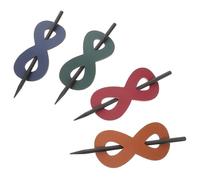 Lurrose Pasadores de Cuero Pelo 8 en Forma de 8, 4 Unidades Mixtas, Pinza Deslizante Ligera y Decorativa para Peinados, Accesorio de Cuero Cabello Adecuado para Uso Diario Color Aleatorio