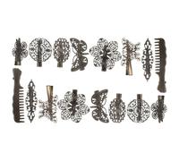 Lurrose Pasadores Franceses Vintage de Metal Marrón, 16 Piezas, Horquillas Retro Cabello, Clips Elegantes para Niños y Adultos en Citas o Uso Diario Varios estilos