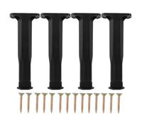 Lurrose Patas Ajustables para Muebles de Plástico Negro Soporte Regulable de 20-38 CM para Camas Sofás Mesas y Cómodas Kit con 4 Piezas y 24 Tornillos para Instalación y Estabilidad
