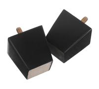 Lurrose Patas Cuadradas para Muebles de Madera Negra, Soporte Resistente y Compatibilidad, Ideales para Gabinetes de TV y Marcos de Cama, Paquete de 2 Piezas