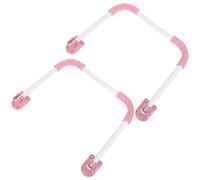 Lurrose Patas de Mesa Plegables de Metal Resistentes en U para Escritorio de Cama, Juego de 2 Piezas Color Claro y Rosa, Soporte Antideslizante y Ajustable para Muebles Portátiles y Uso