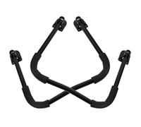 Lurrose Patas de Mesa Plegables en Forma de U de Hierro Negro, Soporte Resistente Antideslizante para Escritorio y Muebles, Juego de 2 Patas Aplicables para Estantes y Mesas Auxiliares