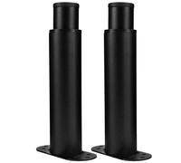 Lurrose Patas de Soporte para Base de Cama Ajustables 15-27 Cm en Acero Negro Tornillos y Almohadillas Eva 2 Piezas Patas Regulables para Listones de Cama y Muebles Elevador Resistente