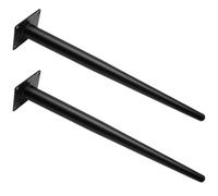 Lurrose Patas Metálicas Cónicas 45 CM Negro Mate para Mesa de Tocador y Gabinete Soporte Firme Juego de 2 Piezas para Oficina y Sala