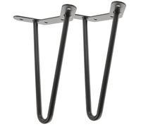 Lurrose Patas para Mesas de Hierro Negro 20 Cm Resistentes al Óxido y Fáciles de Instalar para Reemplazo de Muebles, Paquete de 2 Piezas para Escritorio o Comedor
