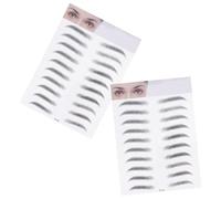 Lurrose Pegatinas de Transferencia para Cejas 3d Negras, 2 Unidades, Ceja Artificial Temporal para Hombres y Mujeres, Plantilla Fácil de Usar para Maquillaje Natural y Remodelación Facial