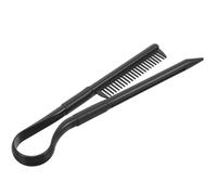 Lurrose Peine Alisador de Cabello en Plástico Negro, Ligero y Fácil de Sostener Diseño en Forma de V para Uso en Casa y Salón