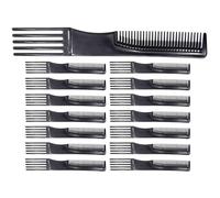 Lurrose Peine Cabello de Peluquería 15 Piezas Doble Cara, Dientes Resistentes para Peinar y Cortar, Diseño Flexible y Durable, Adecuado para Uso Profesional y Personal en Cuidado