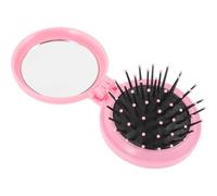 Lurrose Peine de Aire Mini para Cabello Mango, Cepillo Desenredante Portátil Color Rosa Queso, Masajeador para Cuero Cabelludo, Adecuado para Viaje y Uso Diario