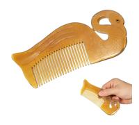 Lurrose Peine de Cuerno Forma de Cisne Antiestático, Portátil y Creativo para Peinar en Casa Viaje Diseño Retro y Tallado Único
