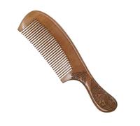 Lurrose Peine de Madera de Durazno Adecuado para Masajear Profundamente el Cuero Cabelludo Doble Cara Mango de 21 Cm Tallados Clásicos, y Fácil de Llevar para Mujeres