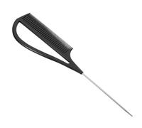 Lurrose Peine de Separación para Teñir y Trenzar el Cabello, Herramienta Profesional de Peluquería en Plástico Negro con Punta de Acero, Peinetas Laterales para Uso en Salón y Hogar