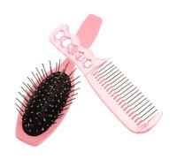 Lurrose Peine Desenredante de Acero y Cepillo Alisador Portátil Material Plástico y Acero Juego de Cepillo para Cabello Adecuado para Peinar y Alisar Cabello Rizado o Mojado