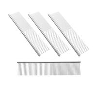 Lurrose Peine Desenredante para Pelo de Mascotas 4 Piezas Acero Inoxidable 19x4 Cm Cepillo para Perros y Gatos para Eliminar Enredos y Pelo Suelto Cuidado Doméstico Interior y Exterior