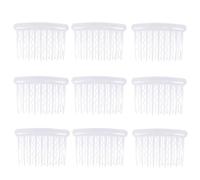 Lurrose Peine Lateral Clásico de Plástico Abs Blanco 17 Dientes para Uso Diario, Diseño Vintage y Tamaño Compacto de 8x5 Cm, Paquete de 12 Unidades para Niñas y Mujeres