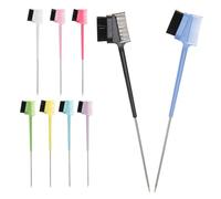 Lurrose Peine para Cejas de Doble Cabeza de 9 Piezas Diseño Portátil y Cerdas de Nylon, Herramienta Multifuncional para Separar Pestañas en Uso Diario y Profesional