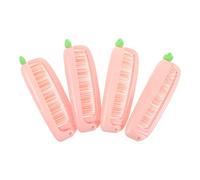 Lurrose Peine Plegable para 4 Piezas, Dientes Finos, Diseño de Zanahoria Rosa, Compacto y Portátil para Escuela, Viajes y Cuidado del Cabello Sensible
