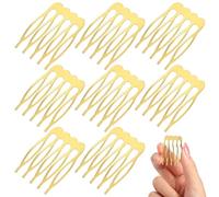 Lurrose Peines para el cabello de mujer 10 peinetas laterales doradas, sujetadores firmes para múltiples peinados y creación de tocados