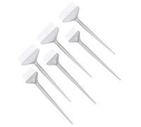 Lurrose Peines para Teñir el Cabello 6 Piezas Set, Pinceles de Cerdas Suaves Plateados, Aplicador de Tinte para Cabello, Tamaños 5cm y 7cm, Herramienta Profesional para Salón y Uso