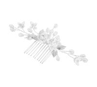 Lurrose Peineta de Flores de Arcilla Polimérica Bohemia para Novia, Horquilla Lateral Plateada Ligera, Accesorio Formal para Recogidos y Tocado de Boda Elegante