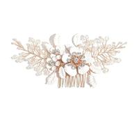 Lurrose Peineta Lateral Diseño Floral de Cristal y Metal para Novia, Resistente y Elegante, Adecuado para Bodas y Ocasiones Obsequios