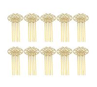 Lurrose Peinetas Doradas de Metal Accesorio Fácil de Colocar para Cabello Diseño Delicado 10 Pack de 10 Unidades para Bodas y Uso Diario para Mujeres y Niñas