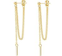 Lurrose Pendientes Colgantes de Barra y Bolas Luminosas 925 Plata Baño de Oro Rosa, 1 Par, Joyas para Mujer y Niñas, Accesorios Minimalistas para Uso Diario y Ocasiones Obsequios