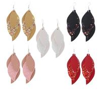 Lurrose Pendientes de Cuero Lentejuelas en Forma de Lágrima para Mujeres, Diseño Creativo y Llamativo, Ideales para Aniversarios y Ocasiones Obsequios