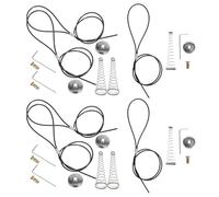 Lurrose Pestillos de Resorte para Puerta de Cerca 6 Unidades Gancho Metálico con Línea de Tracción Accesorios para Cerraduras Exteriores Jardín Patio Granero Cobertizo Resistente