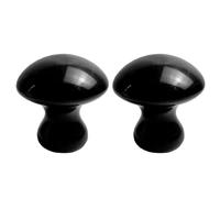 Lurrose Piedras de Masaje Facial en Forma de Hongo 2 Pcs Negras, Herramienta de Masaje para Cuidado Piel, Accesorio para Masajeador Facial y Corporal, Suave y Pulido para Uso Diario