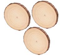 Lurrose Piedras y Adoquines para Patio, 3 Piezas de Madera Natural, 18-20 CM Diámetro, 2 CM Espesor, para Decoración de Jardín y Senderos