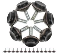 Lurrose Pies Niveladores Ajustables para Muebles, Patas de Sofá Roscadas de Alta Resistencia, Tornillos de 14 Mm Negro Dorado, 20 Unidades para Nivelación y Ajuste en Hogar y Oficina
