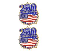 Lurrose Pin de Solapa Diseño de Bandera Estadounidense Día Independencia 2026, 2 Piezas en Aleación Esmalte Azul y Cierre Seguro, Adecuado para Fiestas del 4 de Julio