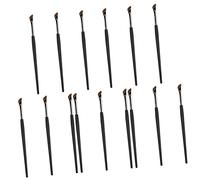 Lurrose Pincel De Maquillaje 15 Piezas Pincel De Cejas Cepillo De Cejas En Ángulo Cabeza Plana Fibra Artificial Madera Metal Pinceles De Maquillaje Planos