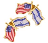 Lurrose Pines de Solapa Bandera de Israel y Estados Unidos, de Aleación en Set de 2 para Trajes y Accesorios, Ideales para Mostrar la Amistad en Oficiales y Sociales