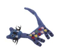 Lurrose Pinza Cabello de Fieltro de Lana Azul, Clip Artesanal Pequeño de Gato, Accesorios Kawaii para Niñas y Mujeres, Sujeción para Peinados Infantiles y Adolescentes