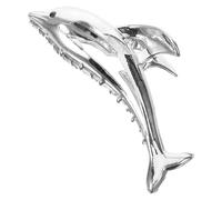 Lurrose Pinza Elegante Resistente Accesorio y Niñas para Mujeres en Forma de Delfín Aleación de Zinc Plateada Simple Cabello Fino