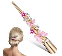 Lurrose Pinza Grande de Pato Cabello de Metal Decoración Floral en Color Rosa, Accesorio Decorativo para Mujer, Clip Retro Adecuado para Uso Diario y Fiestas