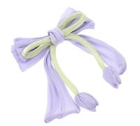 Lurrose Pinza para el cabello con flores: elegante horquilla con forma de lazo y tulipán para mujer. Pasador lateral de poliéster con diseño floral para fotografía, bodas, fiestas y uso diario.