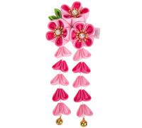 Lurrose Pinza Pelo Accesorio Elegante Estilo Antiguo Chino Flores y Borlas de Tela y Aleación para Ocasiones Obsequios y Uso Diario