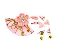 Lurrose Pinza Pelo Japonesa Borlas de Tela, Diseño Flor Rosa, Accesorio Kimono y Yukata, Clip Ligero para Peinado Tradicional y Disfraz Japonés, Tocado Femenino Elegante Estilo Aleatorio