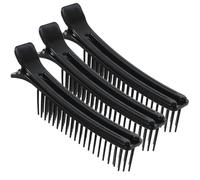 Lurrose Pinzas Cabello de Salón 3 Piezas Negras para Seccionar y Aumentar Volumen Peinado Profesional para Todo Tipo de Cabello Uso en Peluquería y Casa
