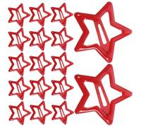 Lurrose Pinzas Cabello Forma de Estrella 20 Piezas, Clips Metálicos Pequeños Rojos para Niñas de 8 a 12 Años, Accesorios Pelo Kawaii y Horquillas para Peinados Diarios y Fiestas