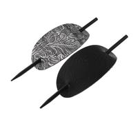 Lurrose Pinzas Cabello Ovaladas de Pu Negro y Gris, Horquillas Retro para Moños, Soporte Duradero para Cabello Largo, Accesorios Pelo Vintage en 2 Piezas, Uso para Bodas y Fiestas