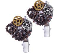 Lurrose Pinzas Cabello Steampunk 2 Piezas, Pasadores de Pelo Decorativos Engranajes Metálicos, Accesorio Gótico para Mujer, Tocados para Fiesta y Cosplay
