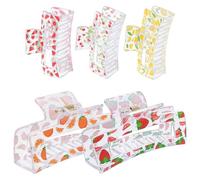 Lurrose Pinzas Cabello Transparentes de Frutas 5 Piezas (naranja, Cereza, Fresa, Limón, Sandía) para Cabello Fino y Grueso, Accesorios para Pelo Mandíbula, Clips para Mujer Uso Diario