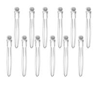 Lurrose Pinzas de Metal para Cabello 12 Pcs, Clips de Cocodrilo de Acero Inoxidable Diseño Ondulado, Pinzas de Pato para Peluquería Profesional, Fijación Segura para Corte, Coloración