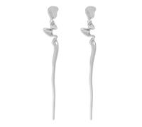 Lurrose Pinzas para el pelo de metal, 2 unidades, palillos geométricos de metal para el pelo, palillos japoneses de aleación de zinc, para mujer